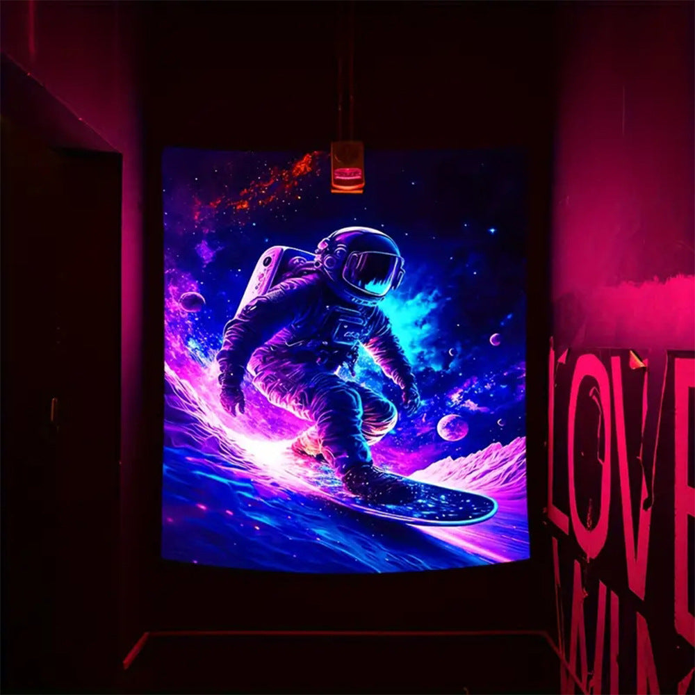 UV Fluorescent Skull Tapestry Space Wall Cloth Background