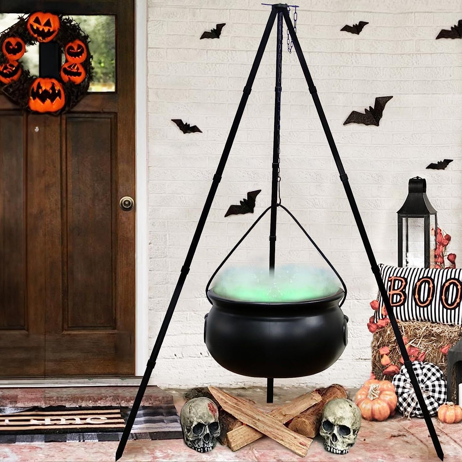 Witch Cauldron On Bonfire Tripod Halloween Decoration, Halloween decorations items, Halloween masks, Halloween props, Halloween animatronics, Halloween inflatables, Halloween lights, Halloween fog machines, Halloween spider webs, Halloween lanterns, Halloween banners, Halloween streamers, Halloween tableware, Halloween centerpieces, Halloween party favors, Halloween yard stakes, Halloween tombstones, Halloween candles, Halloween wreaths, Halloween garlands
