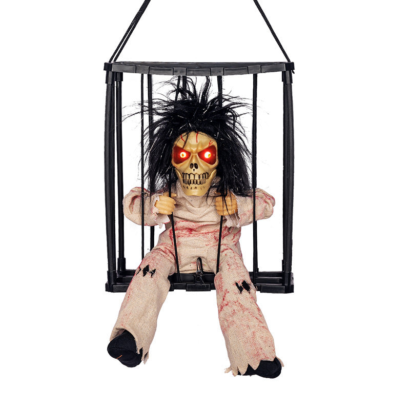 Induction Activated Voice Controlled Halloween Glow Cage Ghost