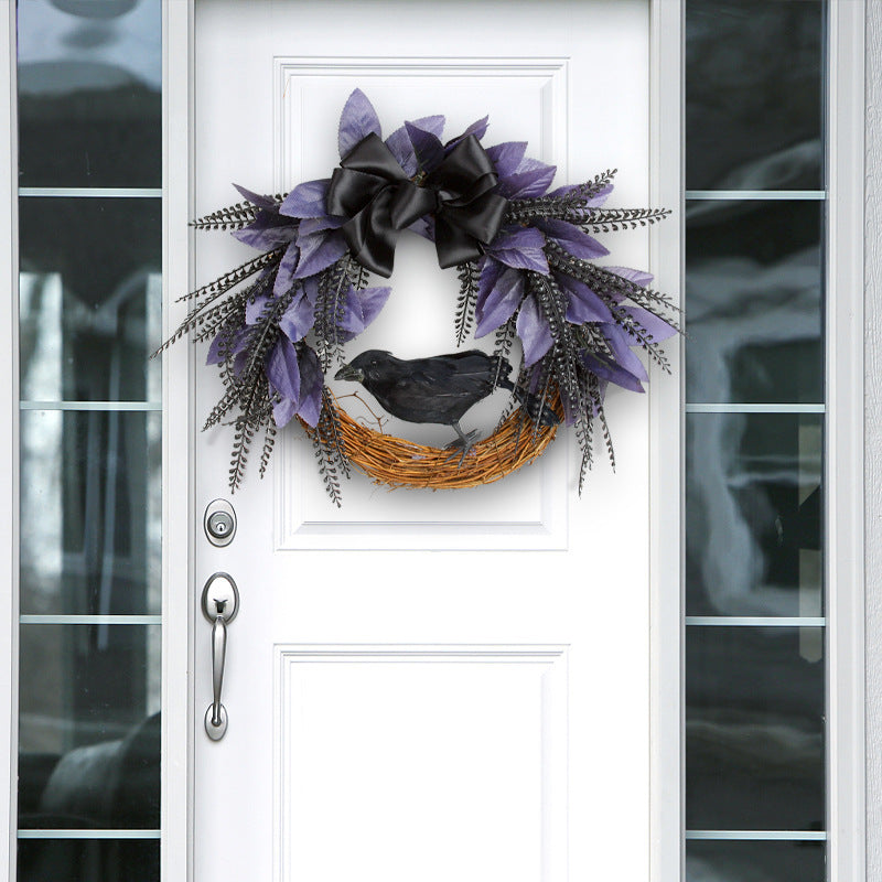 Halloween Bowknot Crow Garland Door Hanging