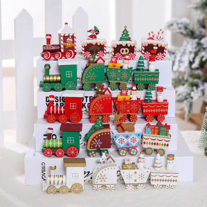Wooden Christmas Train Christmas Decorations