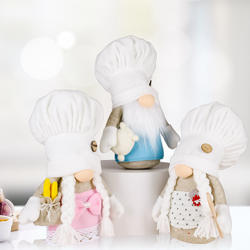 White Chef Cap Rudolf Doll