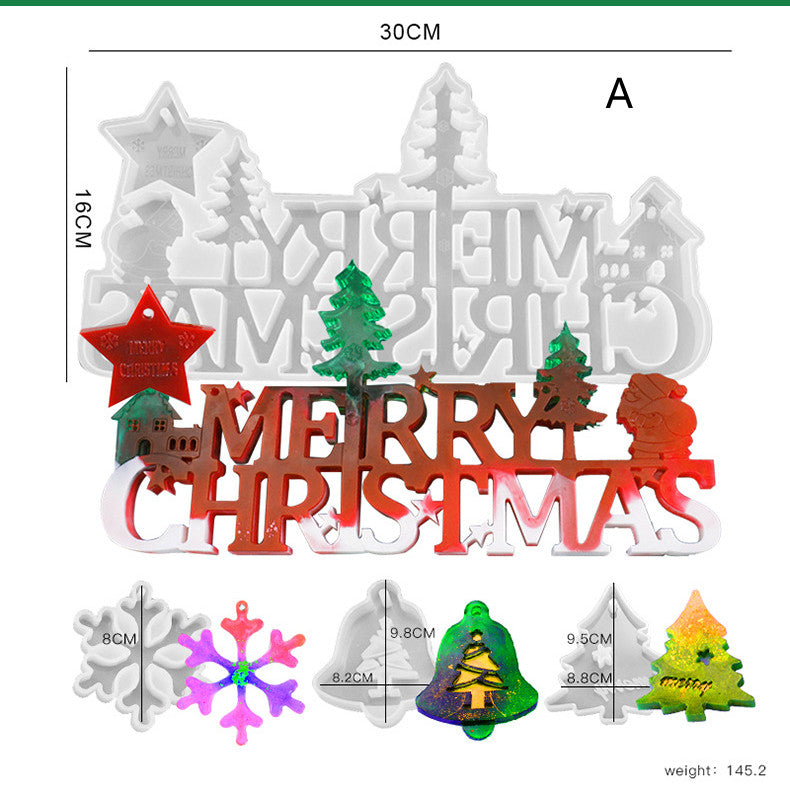 Christmas Tree Bell Christmas Snowflake Pendant Silicone Mold
