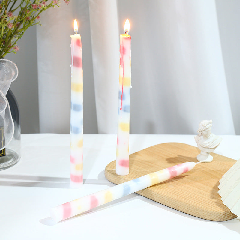 Watercolor Candle Long Brush Holder Candlestick Candle