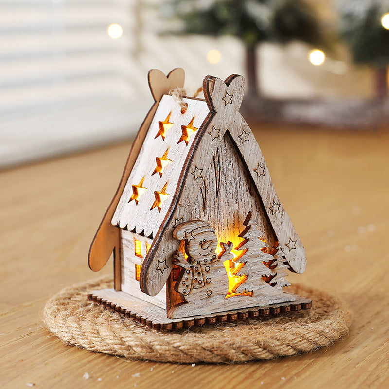 Christmas Decorations Nordic Log Small House Pendant