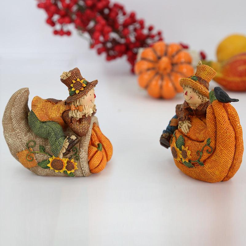 Thanksgiving Resin Pumpkin Scarecrow Crafts