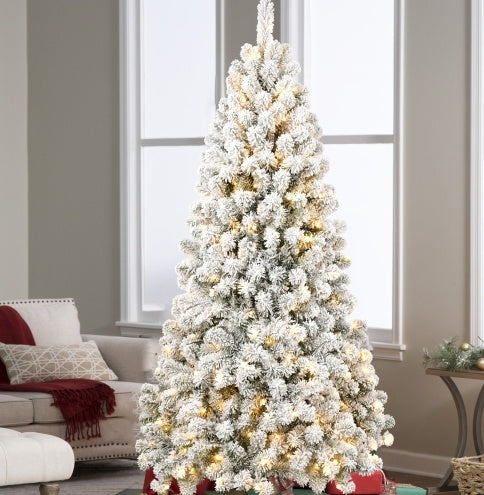 5FT Pre-lit Flocked Christmas Tree With 498 Memory Wire Tips Effortlessly Fluffed, Perfectly Shaped, And Lit With 200 Warm Incandescent Lights Bringing Lasting, Christmas tree, Artificial Christmas tree, Real Christmas tree, Miniature Christmas tree, Tabletop Christmas tree, Pre-lit Christmas tree, Flocked Christmas tree, White Christmas tree, Black Christmas tree, Ceramic Christmas tree, Christmas tree topper, Christmas tree skirt, Christmas tree stand, Christmas tree storage bag, Christmas ornaments,