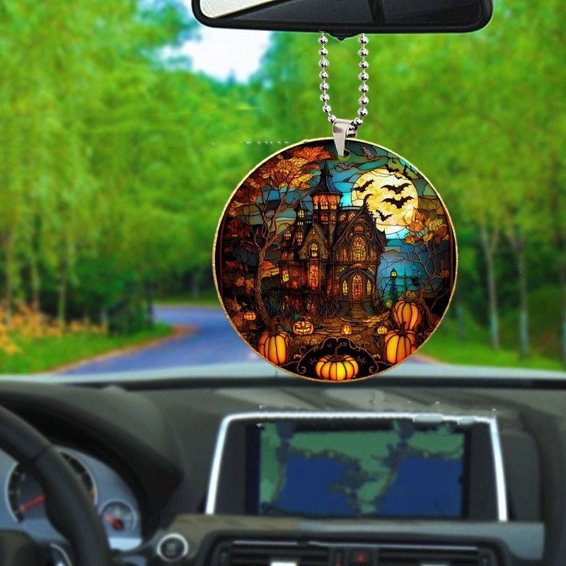 Halloween Disc Acrylic Automobile Hanging Ornament, Pumpkin lanterns, Jack o Lanterns, Halloween Lights, Halloween Decoration Ornaments, Halloween inflatables, carved pumpkins, Halloween wreaths, Halloween Candles.