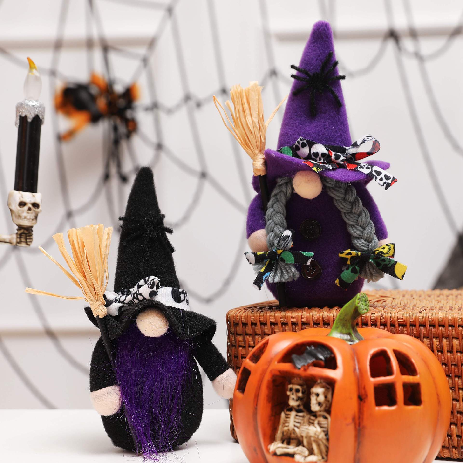 Halloween Witch Purple Mysterious Doll Faceless