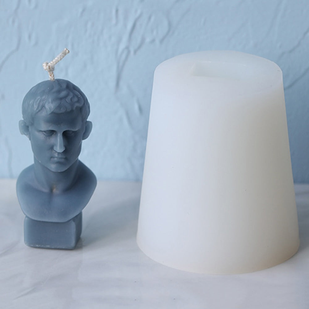 Agrippa Gypsum Portrait Candle Mold, Geometric candle molds, Abstract candle molds, DIY candle making molds, Silicone candle molds, 