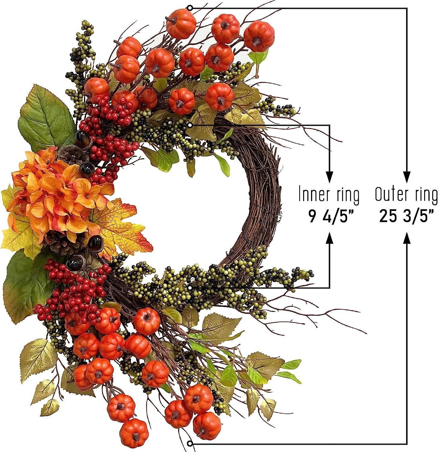 Thanksgiving Harvest Festival Garland Autumn Color Berry Branches Vine