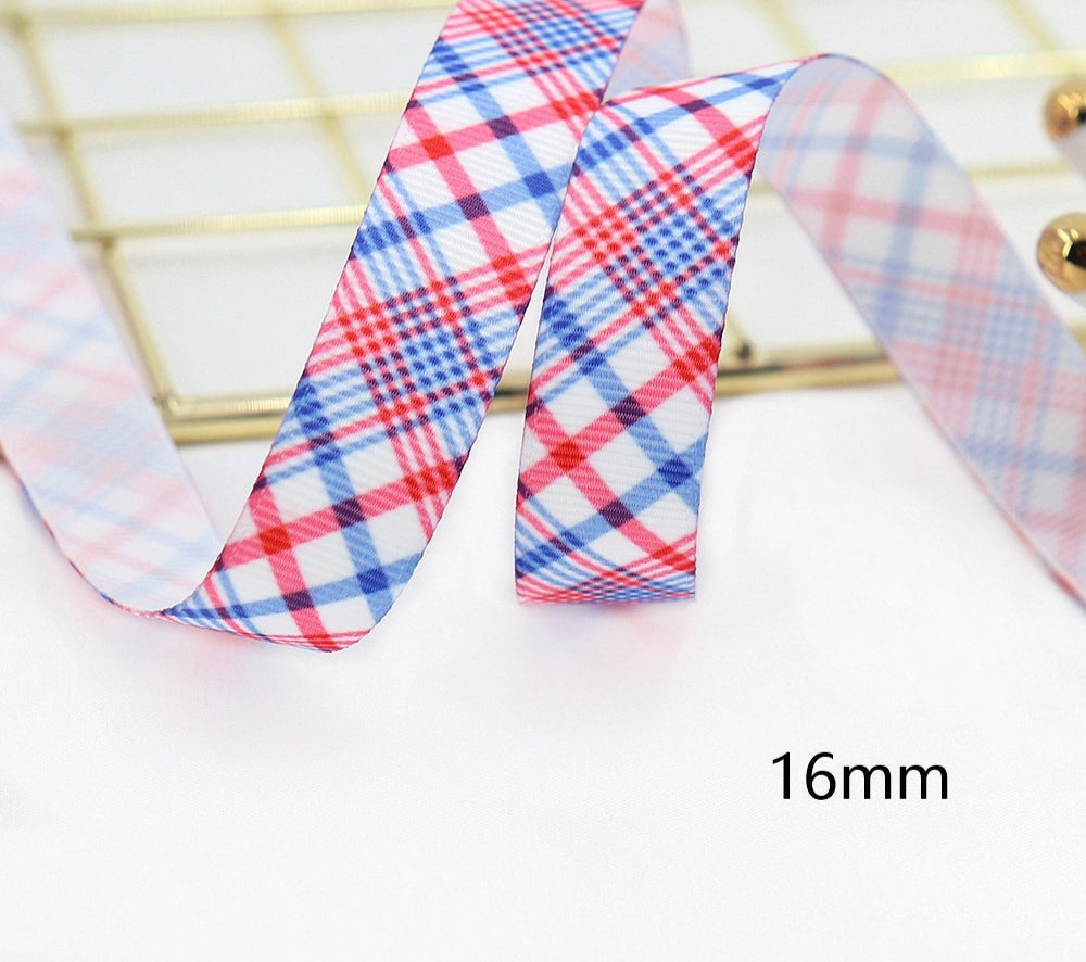 Stars And Stripes Ribbon Dovetail Bowknot Hair Ring Double Stitching Dovetail Ribbon