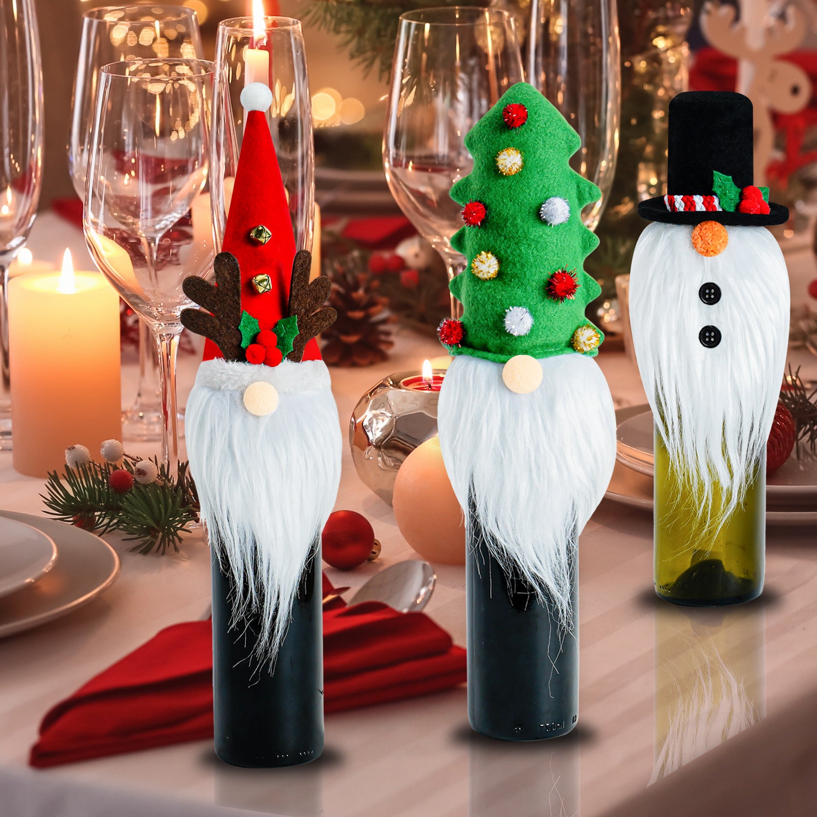 Home Fashion Christmas Decoration Bottle Cover