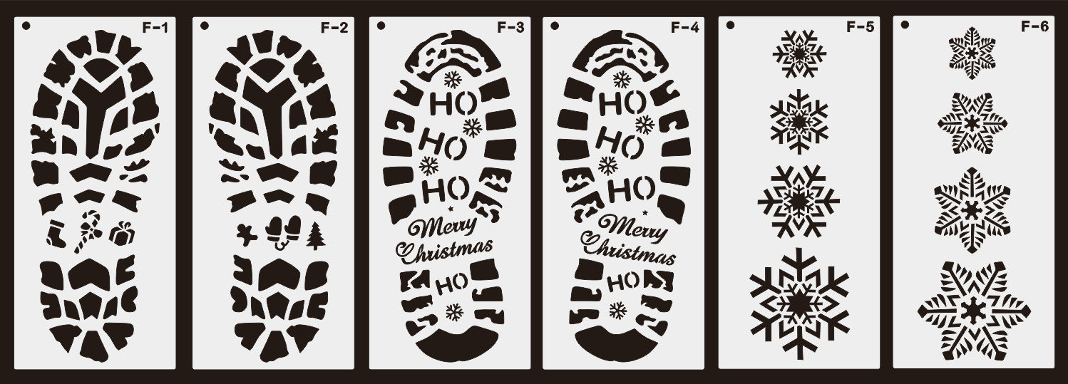 Christmas Footprints Hollow Out Template Ruler