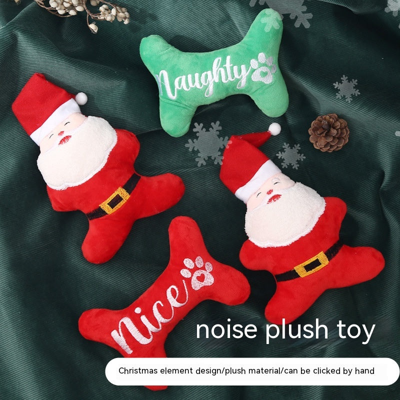 Christmas Dog Plush Sounding Puppy Toy Santa Claus Decorations