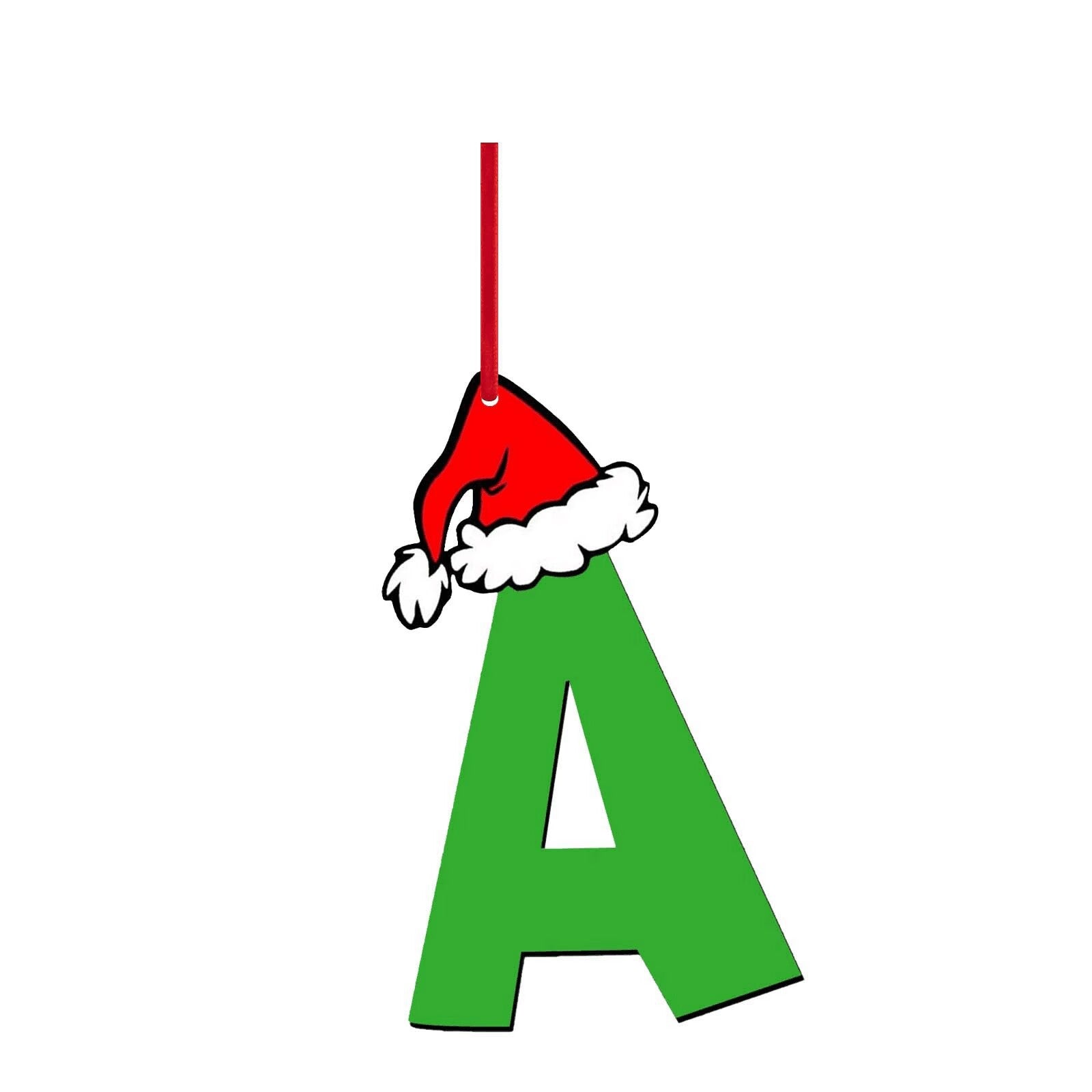 Christmas Tree Decorative Pendant Letters Hanging Decorations Grinch Christmas Hat