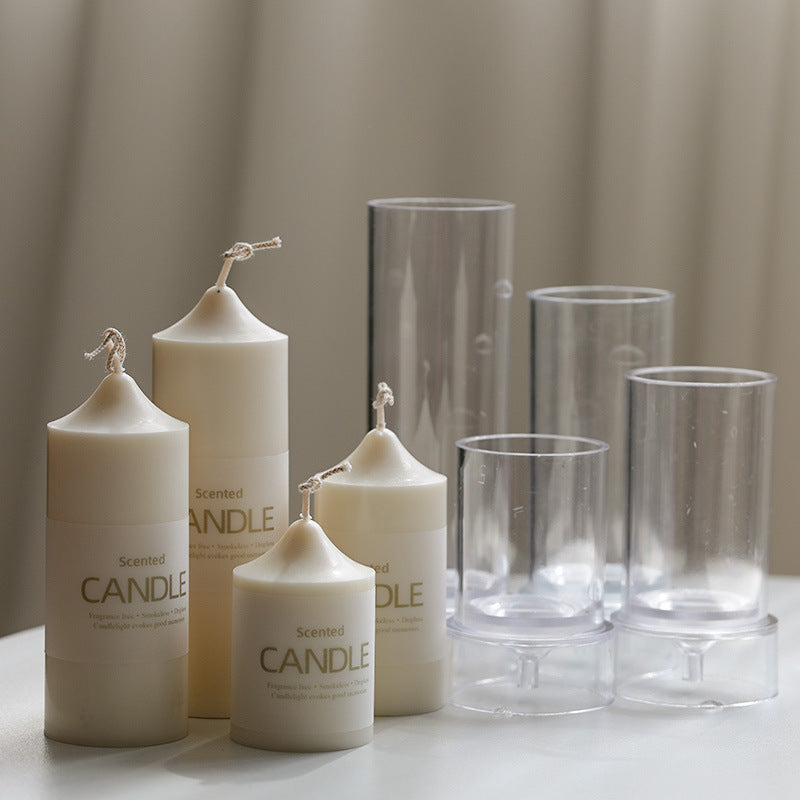 Cylindrical Candle Transparent Pointed Mold