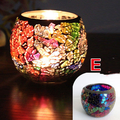 European Glass Mosaic Candle Holder Gift Ornament, candle holder, candle stick holder, glass candle holder, iron candle holder, wicker candle holder 2 piece set, candle holders, candlesticks, candle sticks, Luxury candles holders, taper candle holders, candlestick holder, Wooden Candlestick Candle Holder, Metal Candle Holders