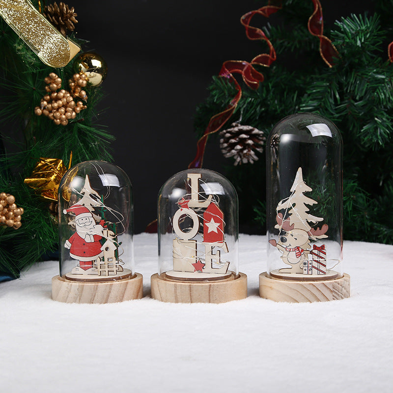 Mini Christmas Micro Landscape Wooden Glass