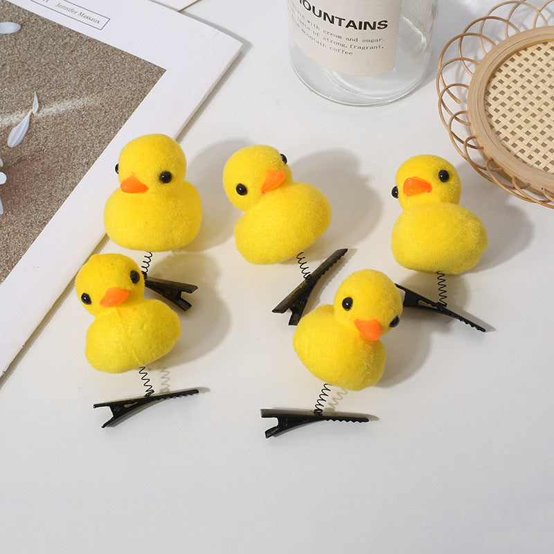 Christmas Small Yellow Duck Barrettes Decoration