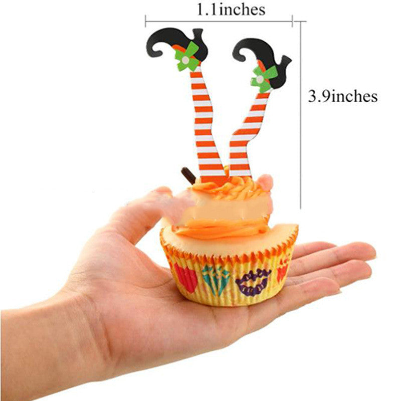 HALLOWEEN Party Decoration Cake Insertion Article Boot Foot Card