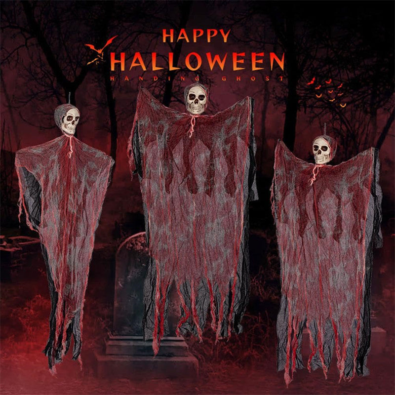 Halloween Hanging Ghost Pendant Dyed Blood Horror Skull Pendants For Halloween Party Patio Lawn Window House Decoration, Halloween decorations items, Halloween masks, Halloween props, Halloween animatronics, Halloween inflatables, Halloween lights, Halloween fog machines, Halloween spider webs, Halloween lanterns, Halloween banners, Halloween streamers, Halloween tableware, Halloween centerpieces, Halloween party favors, Halloween yard stakes, Halloween tombstones, Halloween candles, Halloween wreaths, 