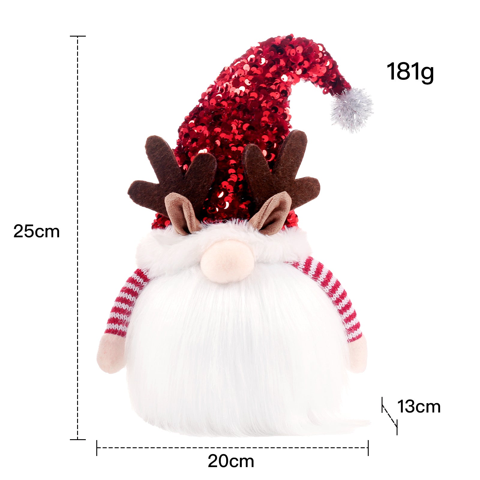Christmas Luminous Sequins With Music Antlers Lu