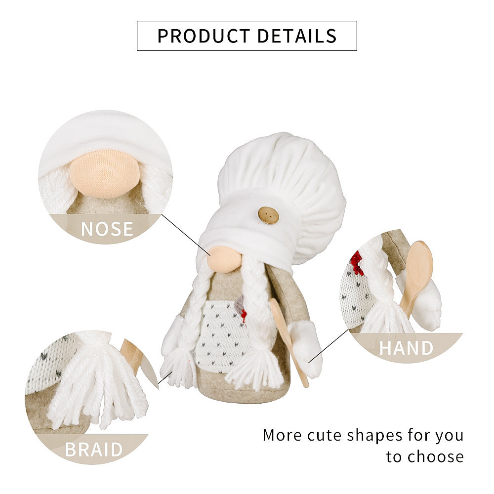 White Chef Cap Rudolf Doll