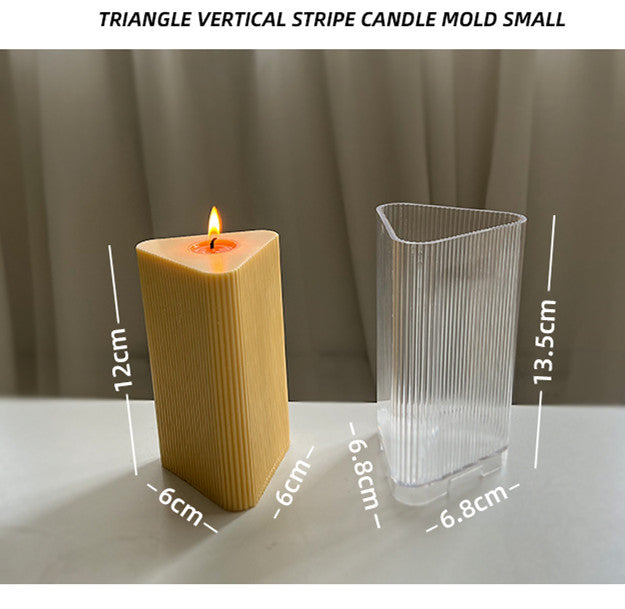 Pinstripe Triangle Candle Mold DIY Materials, Geometric candle molds, Abstract candle molds, DIY candle making molds, Silicone candle molds,
