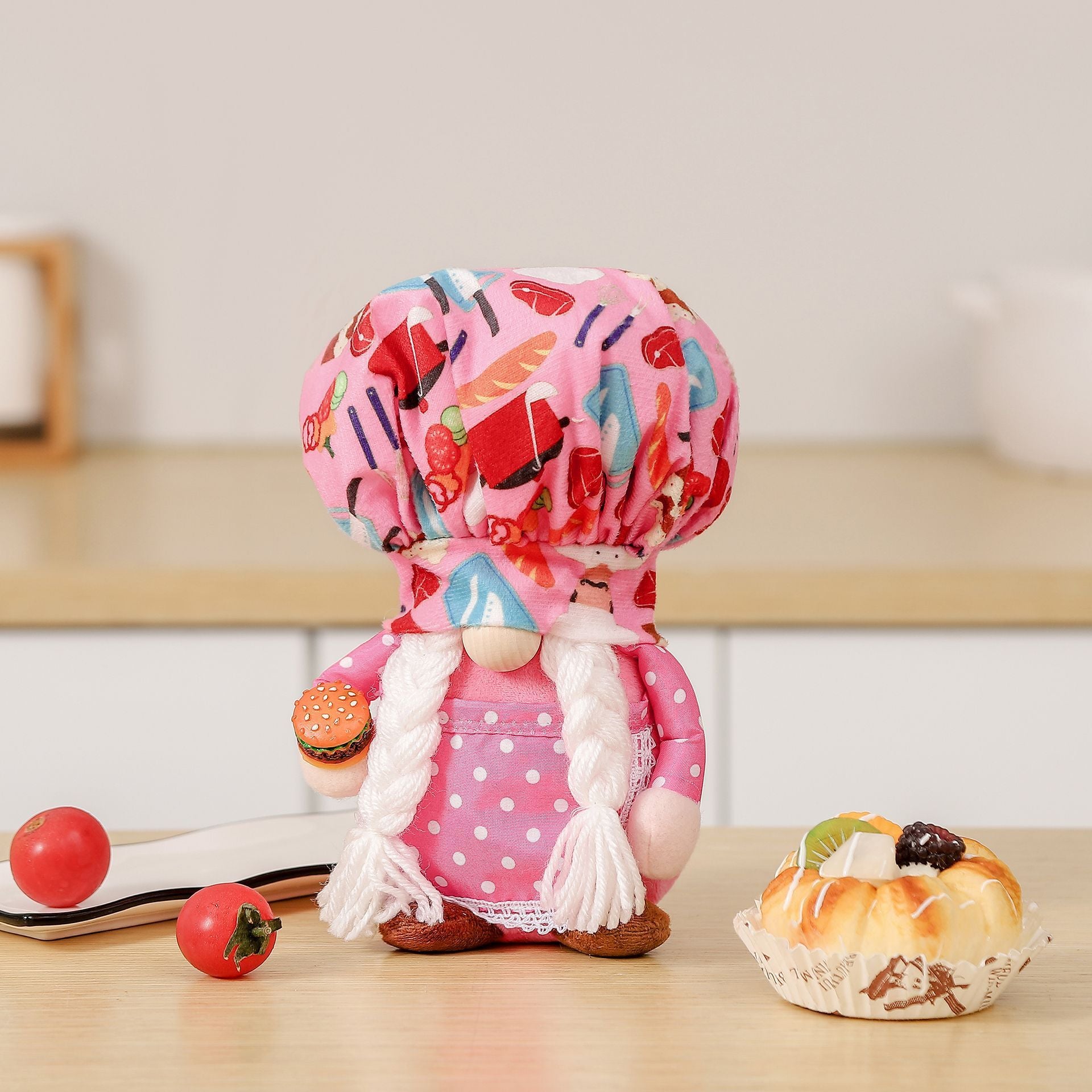 Home Decorative Creative Hamburger Chef Doll Plush Doll