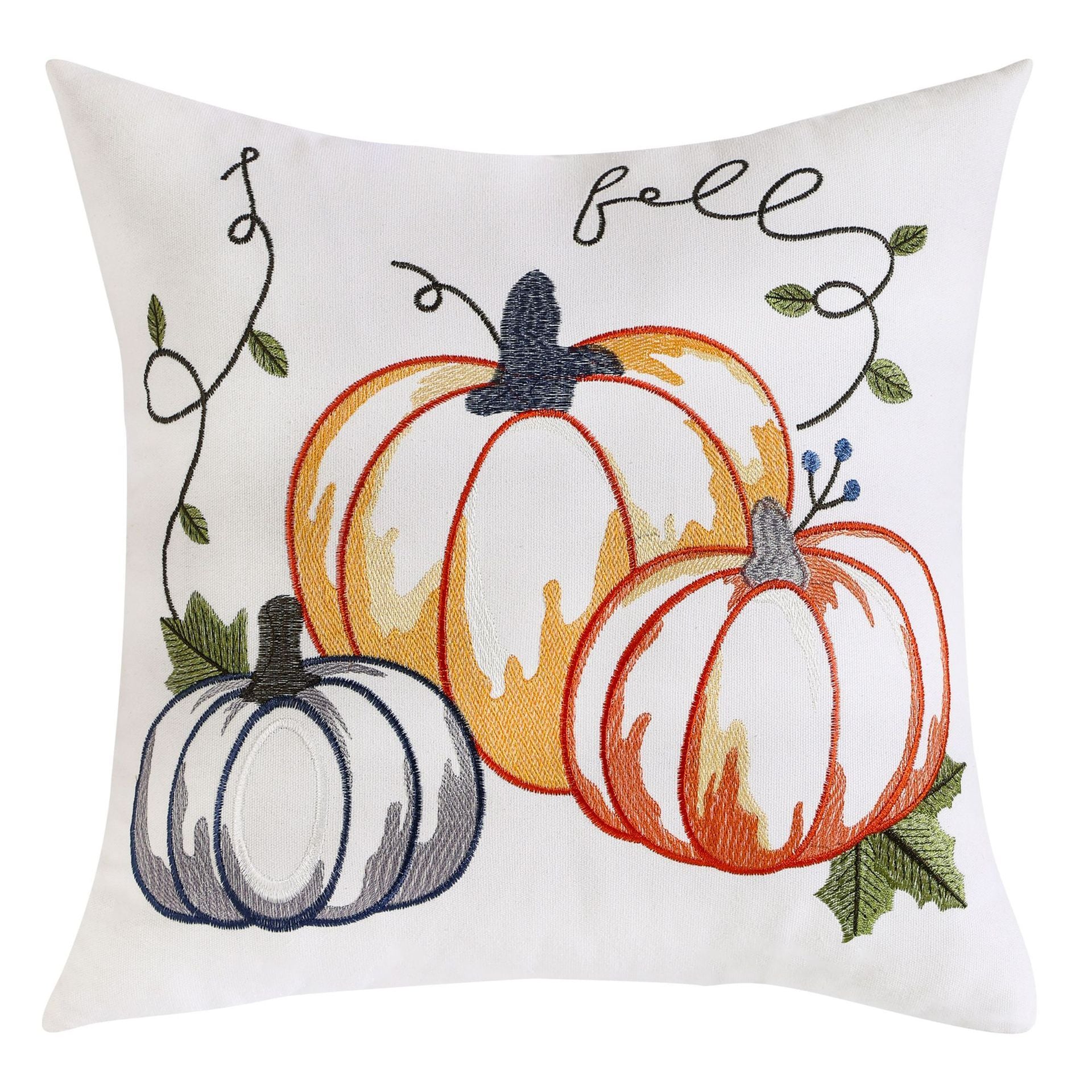 Pumpkin Embroidered Halloween Pillow Cover