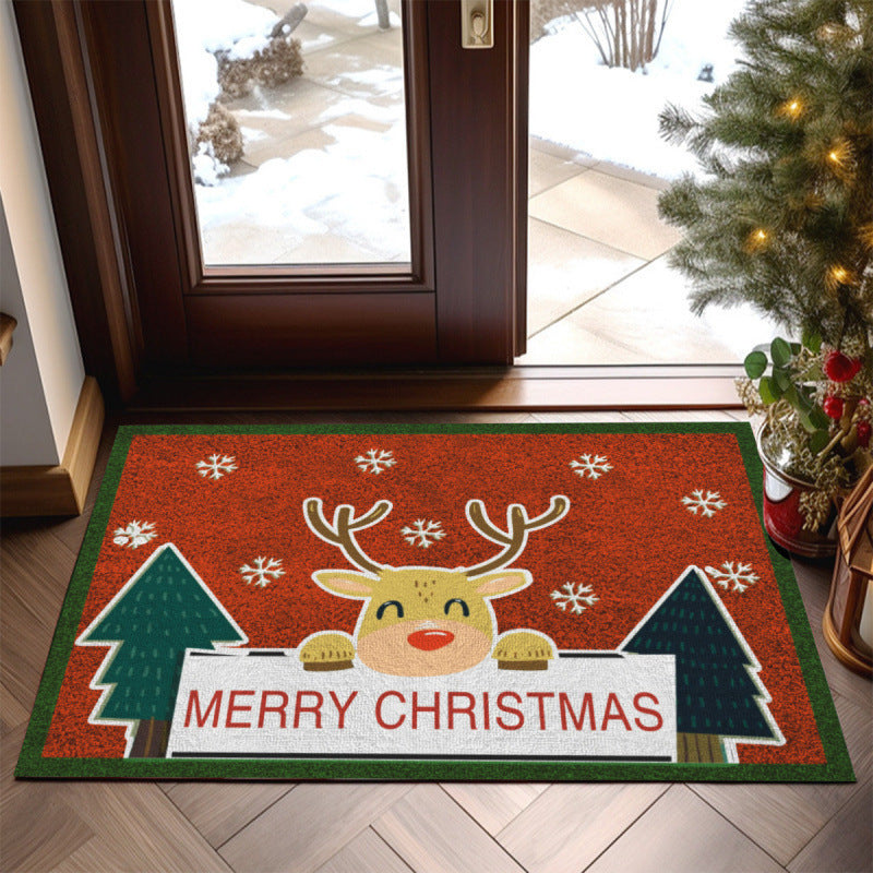 Non-slip Dirt-resistant Cut Christmas Entrance Carpet