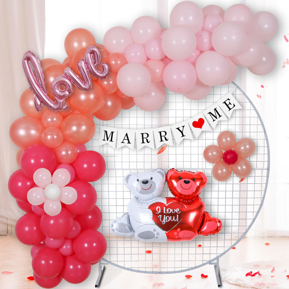 Valentine's Day Balloon Chain Set Valentine's Day Wedding Party, Valentine's Day decor, Romantic home accents, Heart-themed decorations, Cupid-inspired ornaments, Love-themed party supplies, Red and pink decor, Valentine's Day table settings, Romantic ambiance accessories, Heart-shaped embellishments, Valentine's Day home embellishments
