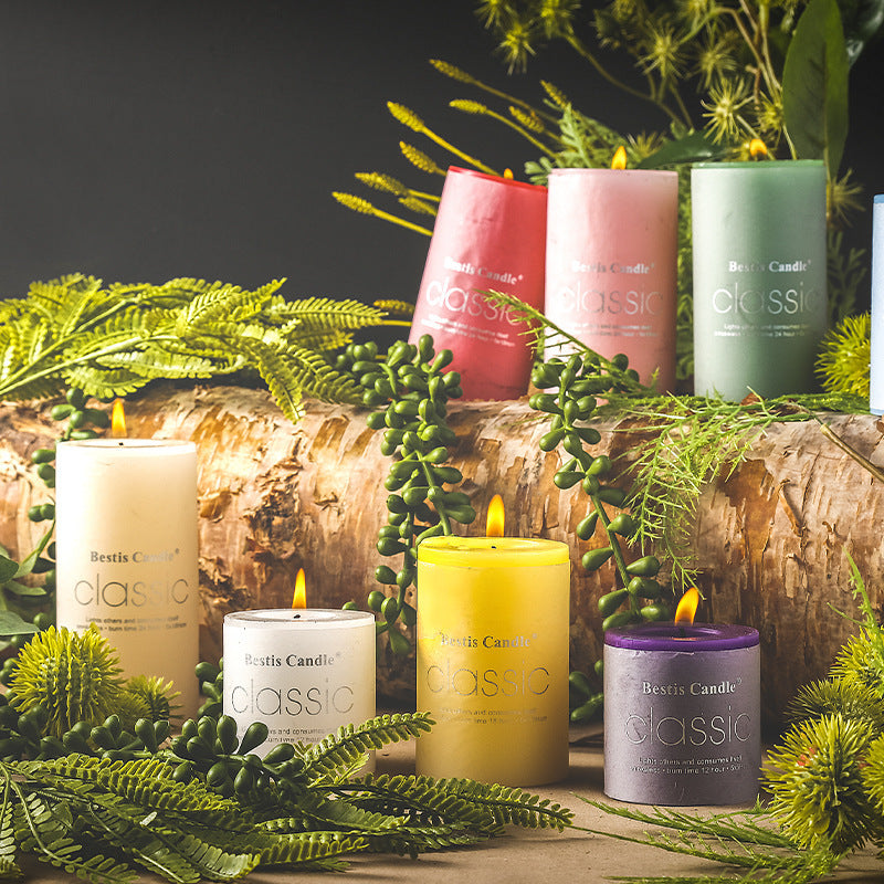 Cylindrical Color Aromatherapy Candle Brilliant Fragrance Candle Smokeless Candles, candles, decognomes