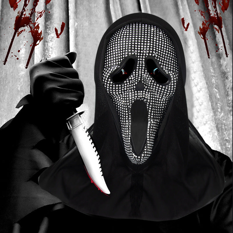 Halloween Diamond Screaming Ghost Face Mask Fancy Dress Ball Props