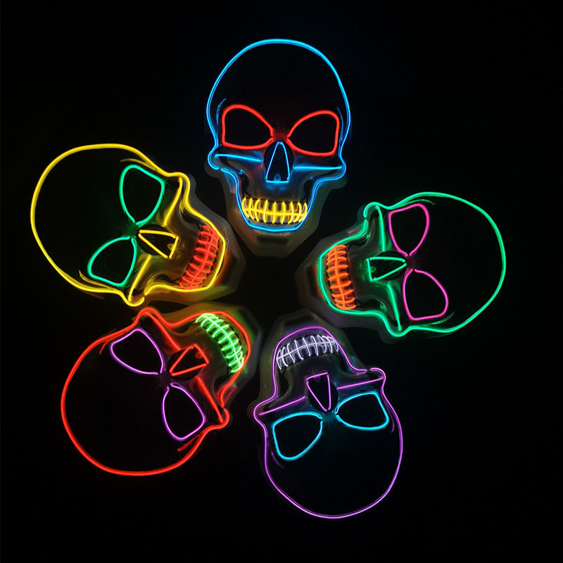 Glowing Line Color Skull LED Glowing Ghost Halloween Masks, Halloween masks, Scary masks, Horror masks, Zombie masks, Skeleton masks, Ghost masks, Witch masks, Vampire masks, Werewolf masks, Clown masks, Monster masks, Alien masks, Animal masks, Day of the Dead masks, Masquerade masks, Full-face masks, Half-face masks, Latex masks, Silicone masks, Foam masks, LED masks, Glowing masks, 3D masks, Funny masks, Pop culture masks,