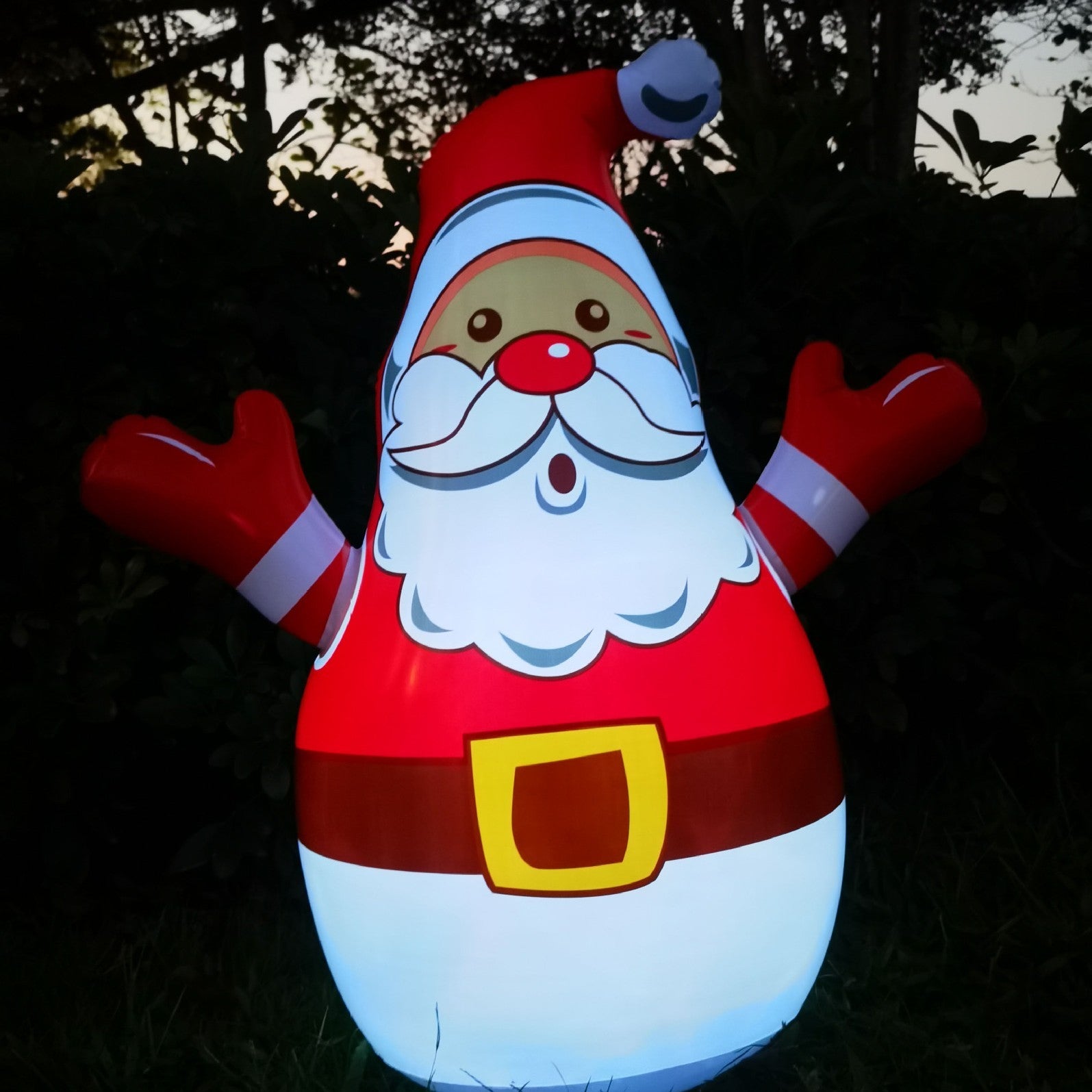 80CMLED Remote Control Luminous Inflatable Tumbler Santa Claus