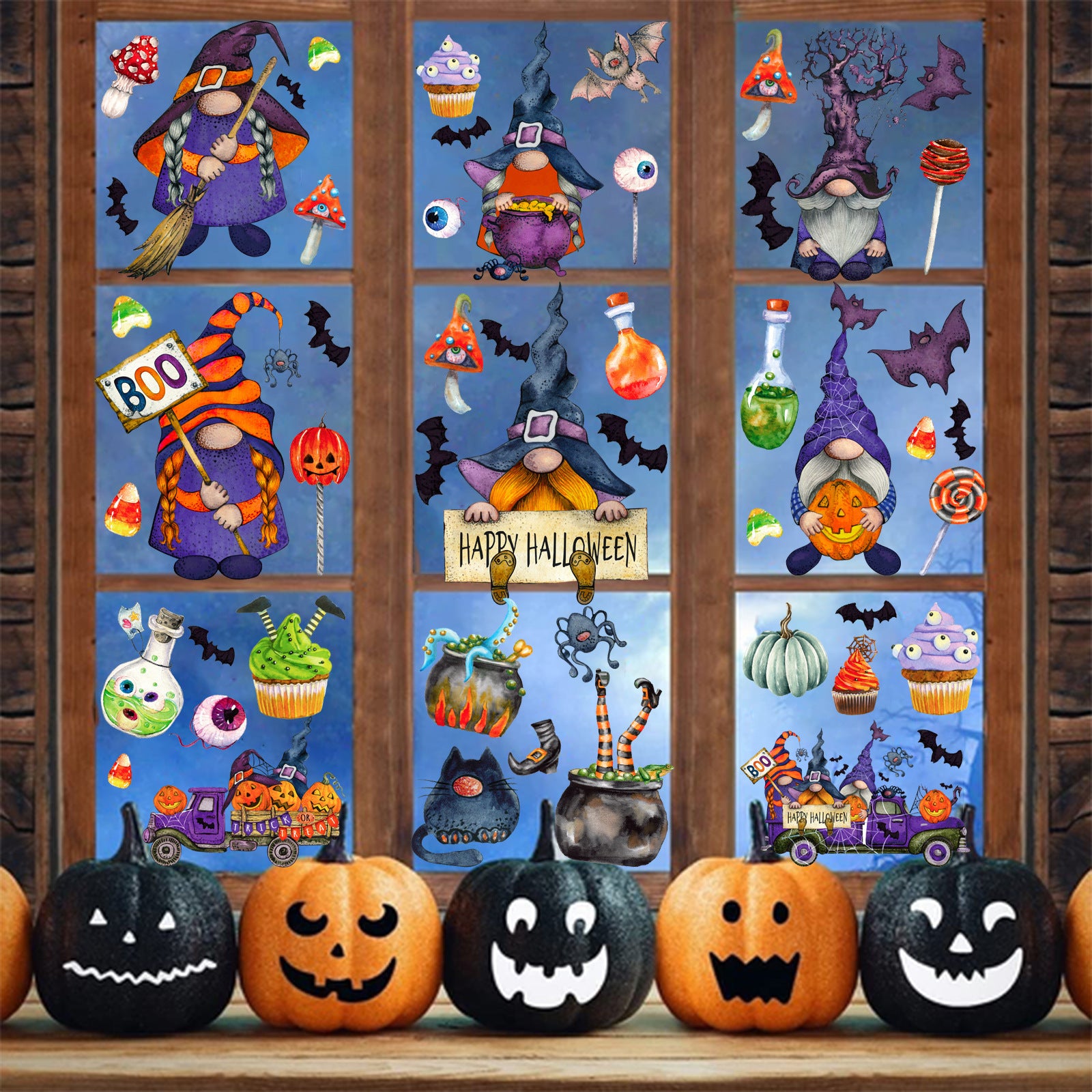 Halloween Static Cartoon Horror Decorative Stickers