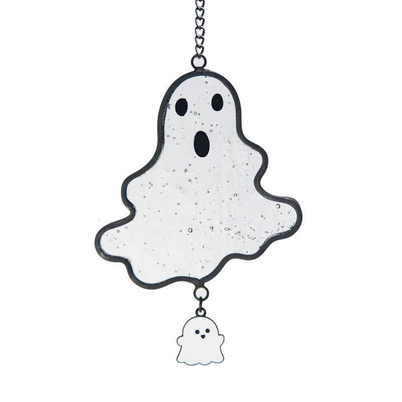 Ghost Ornament Accessories Halloween Decoration Color Glass Pendant Wind Chimes, Halloween decorations items, Halloween costumes, Halloween masks, Halloween props, Halloween animatronics, Halloween inflatables, Halloween lights, Halloween fog machines, Halloween spider webs, Halloween lanterns, Halloween banners, Halloween streamers, Halloween tableware, Halloween centerpieces, Halloween party favors, Halloween yard stakes, Halloween tombstones, Halloween candle