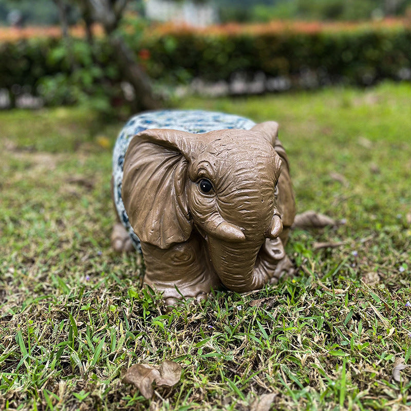 Outdoor Garden Floor Animal Sculpture Stool Decoration