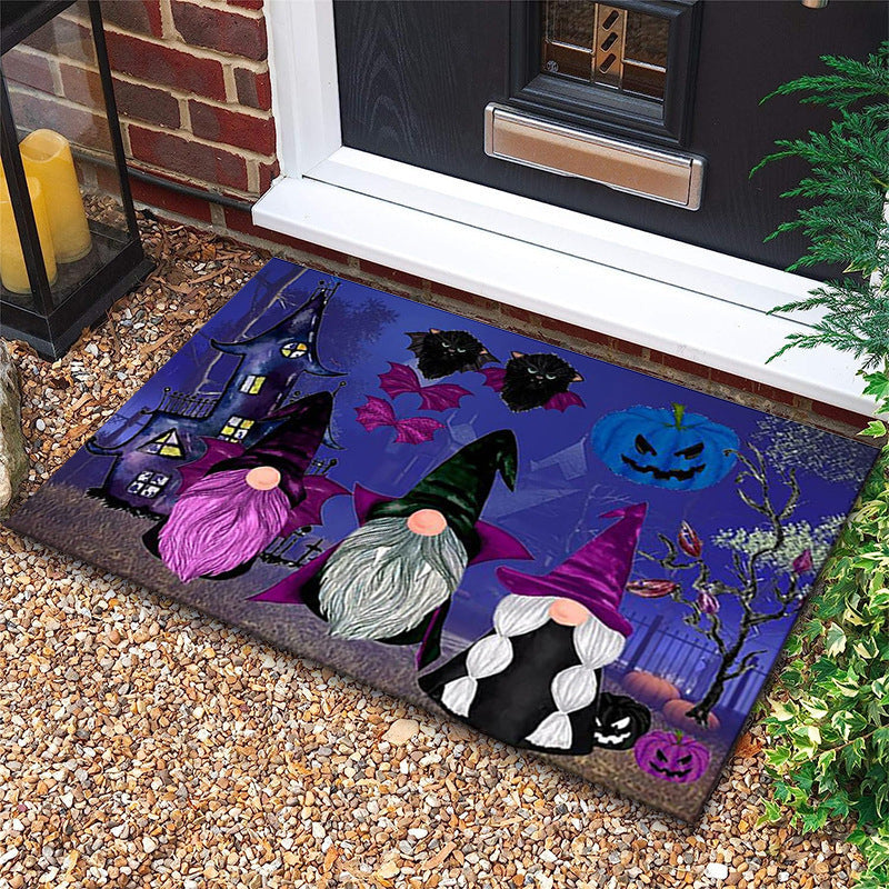 Door Mat Halloween Pumpkin Lamp Bat Funny Grimace Decorative Floor Mat