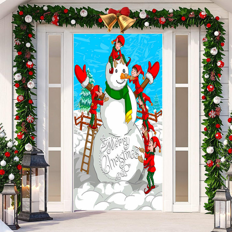 Christmas Festival Door Set Decorative Cloth, Christmas Decoration, Holiday Ornaments, Christmas Decoration Items, Christmas Outdoor Banner, Christmas festive banner