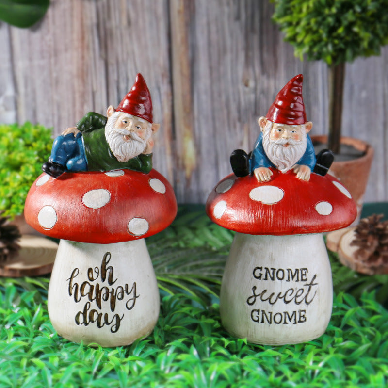 Garden Sitting Mushroom Decoration Garden Courtyard Elf Sculpture Landscape Decorations, Garden gnomes, Lawn gnomes, Outdoor gnomes, Yard gnomes, Ceramic gnomes, Concrete gnomes, Resin gnomes, Funny gnomes, Classic gnomes, Cute gnomes, Gnome statues, Decorative gnomes, Fantasy gnomes, Hand-painted gnomes, Whimsical gnomes, Gnome figurines, Novelty gnomes, Gnome with wheelbarrow, Gnome with mushroom, Gnome with lantern,
