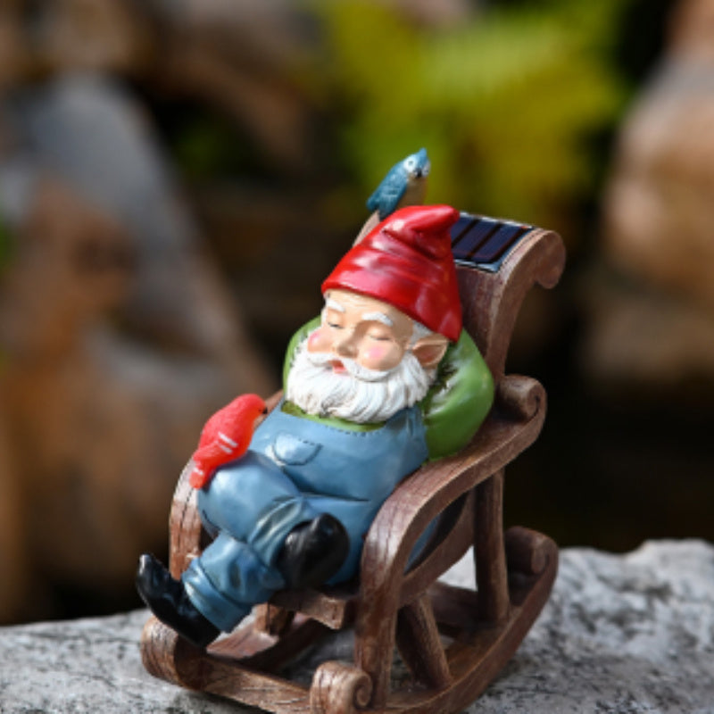 Rocking Chair Statue Decoration Solar Energy