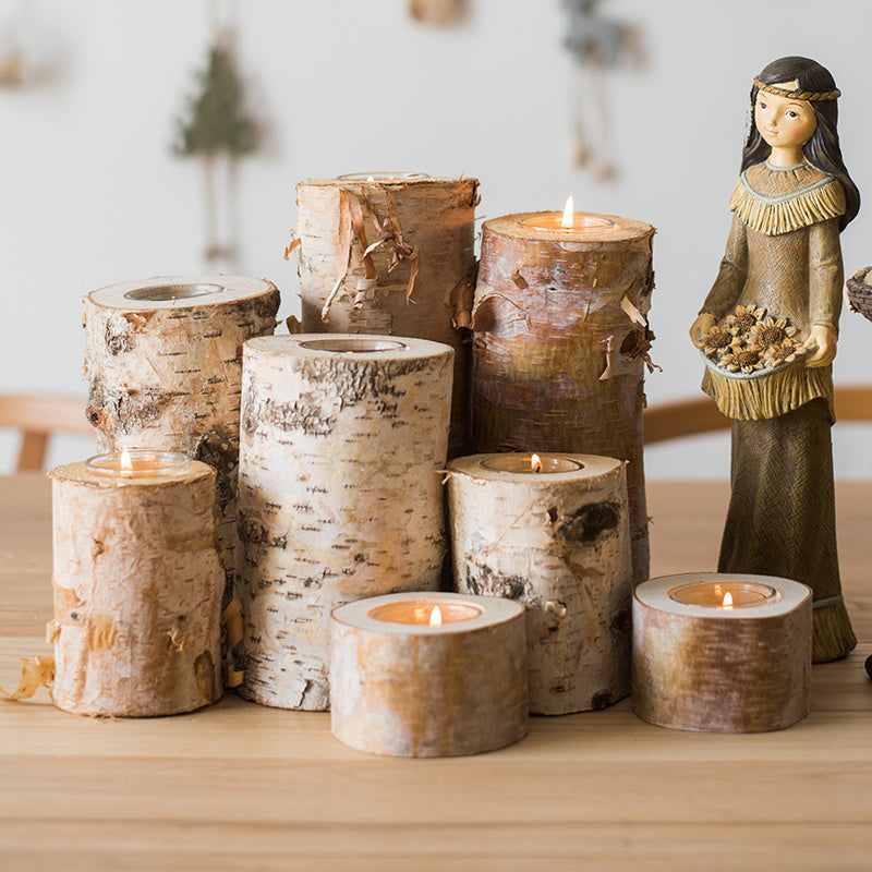 Original Wooden Birch Candle Holder Candlestick Home Props Decoration Ornaments, Shop our stylish candle holders and Candlesticks! Explore elegant designs in various materials to enhance any space. They're perfect for creating a warm, inviting atmosphere!