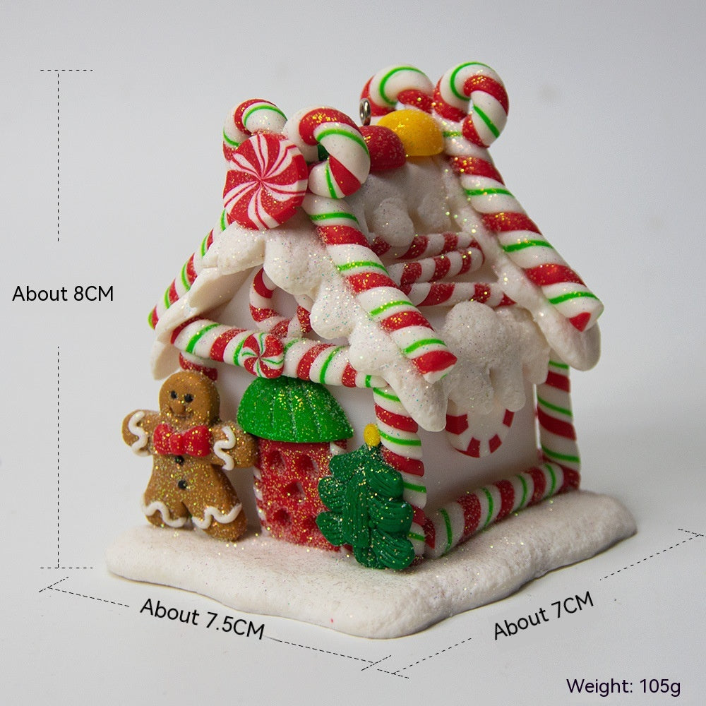 Polymer Clay Christmas Small House LED Luminous