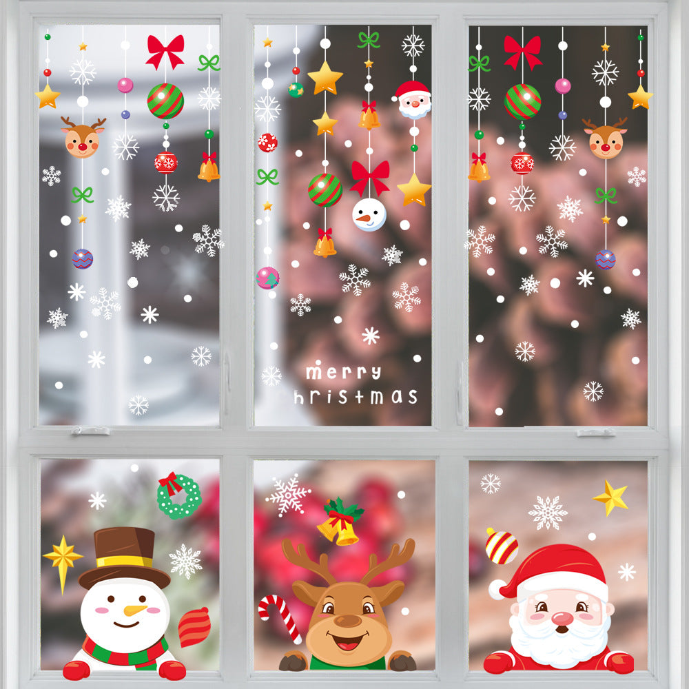 Christmas Sticker, Claus Elk Vitrine Decoration Static Sticker Color Christmas sticker XC008, color Christmas sticker XC009, color Christmas sticker BQ027, snowflake sticker BQ012, snowflake sticker BQ013, snowflake sticker BQ018, Christmas snowhouse, Christmas Window Sticker