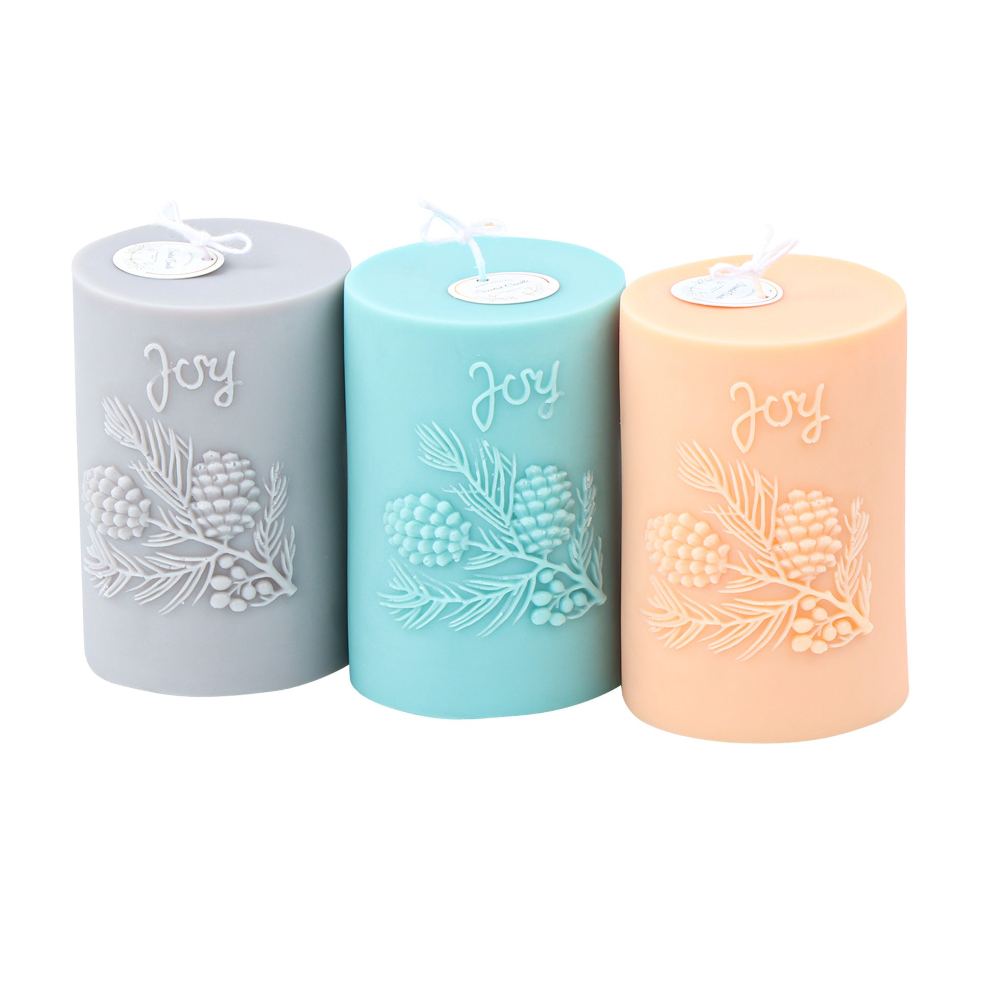 Ins Relief Pine Cone Cylinder Candle Mould