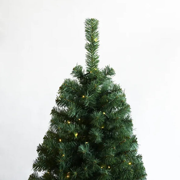 Pre-lit Christmas Tree 6ft Artificial Hinged Xmas Tree With Foldable Stand