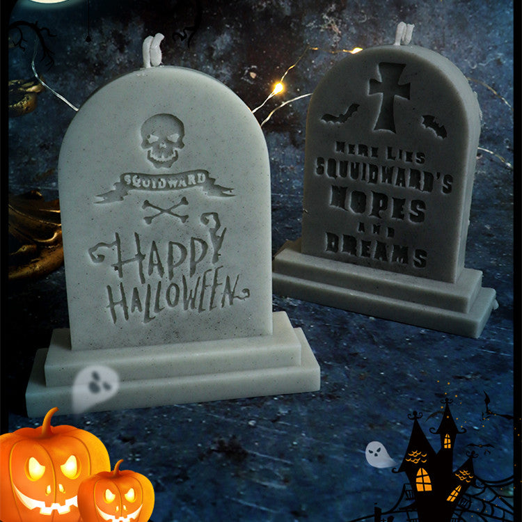 Halloween Tombstone Shape Aroma Plaster Flip Sugar Silicone Mold, Silicone candle molds, Christmas tree candle molds, Halloween pumpkin candle molds, Easter egg candle molds, Animal candle molds, Sea creature candle molds, Fruit candle molds, Geometric candle molds, Abstract candle molds, DIY candle making molds,